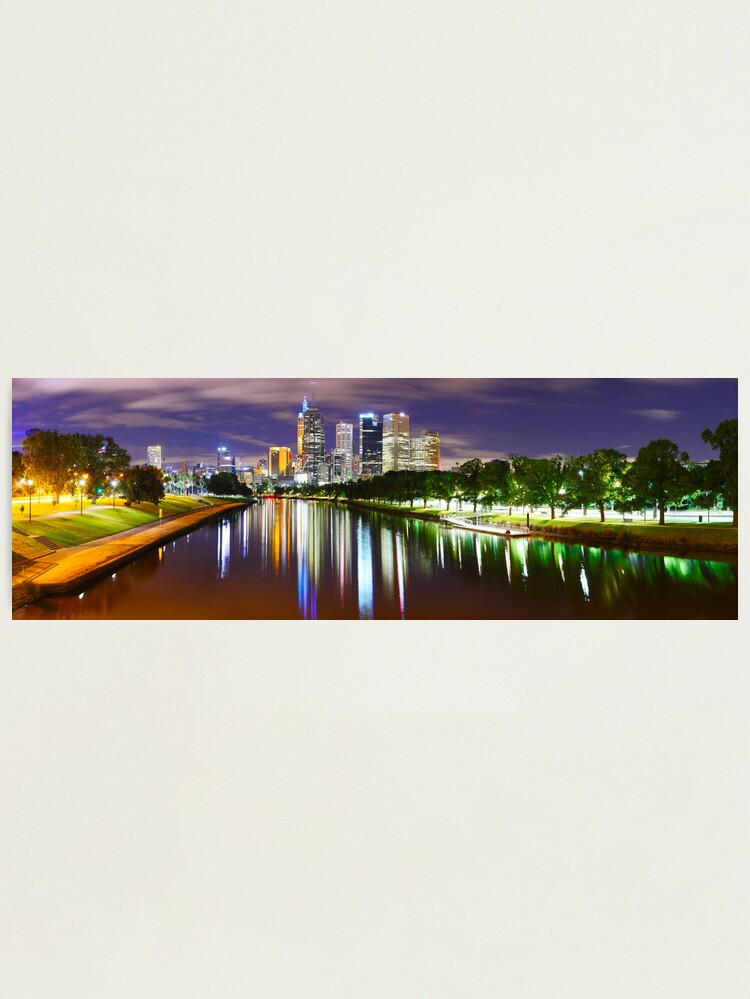 Thumbnail 1 of 3, Photographic Print, Yarra River by Night, Melbourne, Victoria, Australia designed and sold by Chockstone.