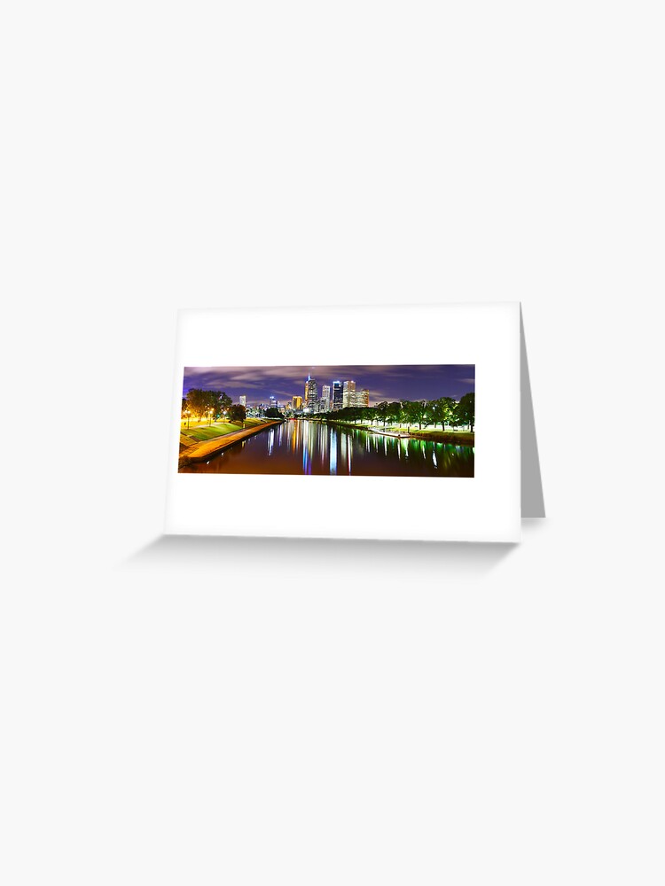 Thumbnail 1 of 2, Greeting Card, Yarra River by Night, Melbourne, Victoria, Australia designed and sold by Chockstone.