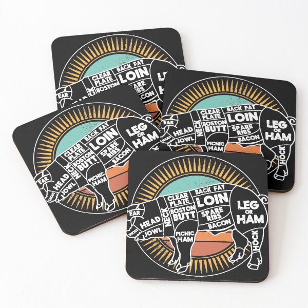 Item preview, Pig and Pork Diagram design, Butcher design, Bacon gift graphic designed and sold by Lisbob.