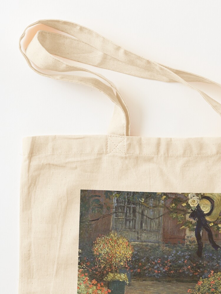 Monet Canvas Tote Bag with Internal Pocket with Zipper - Featuring