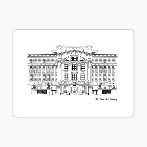 Vista previa del artículo con la obra «El edificio de Bellas Artes de Londres», diseñado y vendido por KateHolderness.