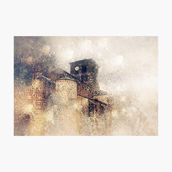 church bell tower drawing Photographic Print