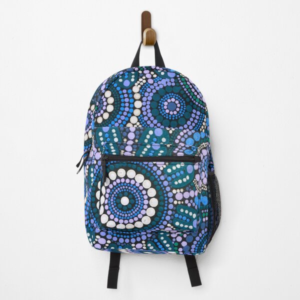 Item preview, Aboriginal Art Blue Pattern Family Gathering designed and sold by GhostGumDesigns.