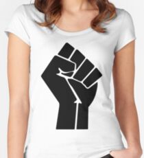Raised Fist / Black Power Symbol Women's Fitted Scoop T-Shirt
