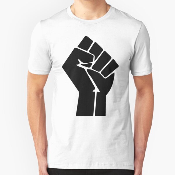 Raised Fist Black Power Symbol Slim Fit T-Shirt