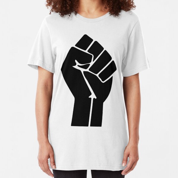 Raised Fist Black Power Symbol Slim Fit T-Shirt