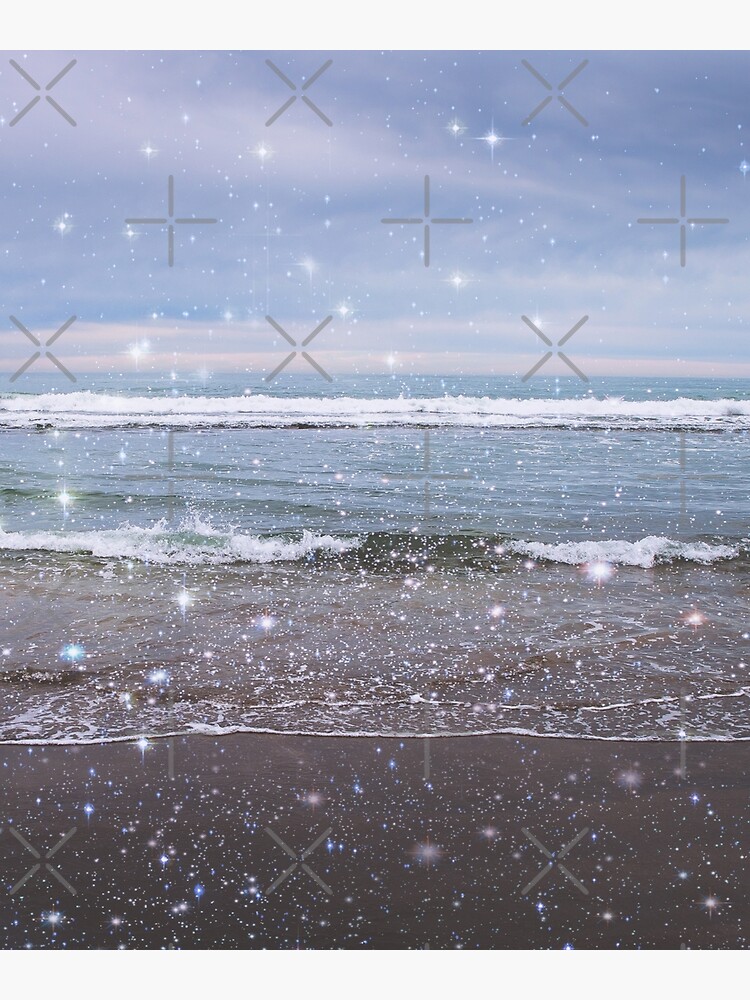 "Dreamy Ocean Waves Sparkly Aesthetic" Canvas Print for Sale by