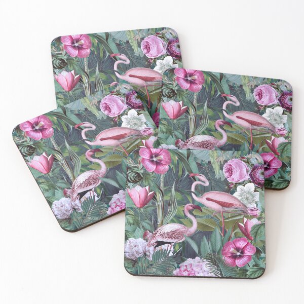 Item preview, Flamingo Jungle Tropical Paradise With Flowers And Birds designed and sold by artsandsoul.