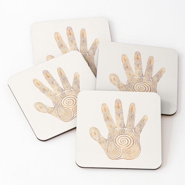 Item preview, Spiral Hand Print - Bright Gold designed and sold by Olooriel.