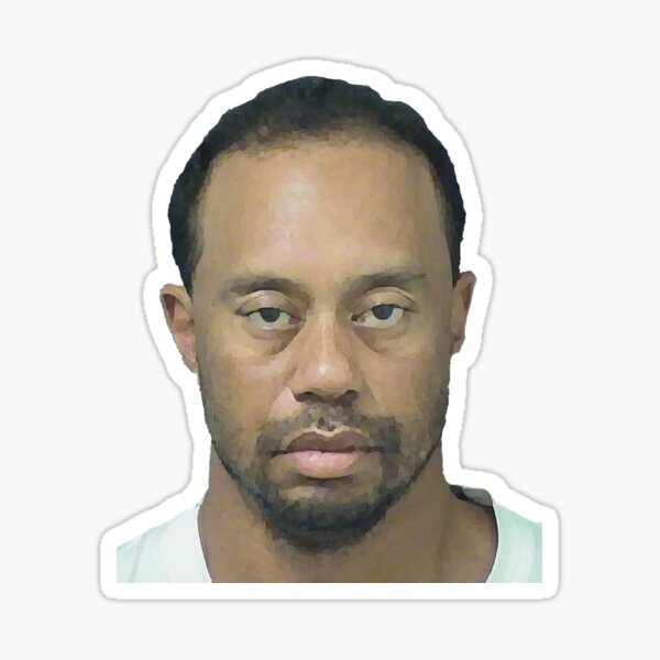 Tiger Woods Mug Shot Aufkleber Sticker