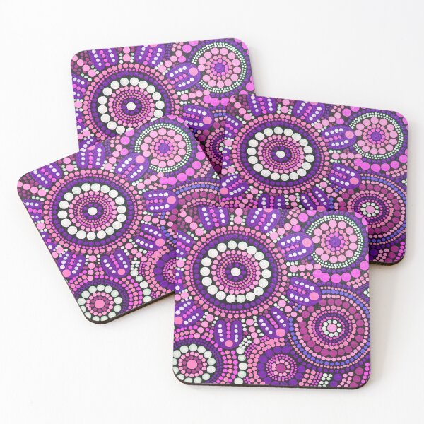 Item preview, Aboriginal Art Pink Pattern Family Gathering designed and sold by GhostGumDesigns.