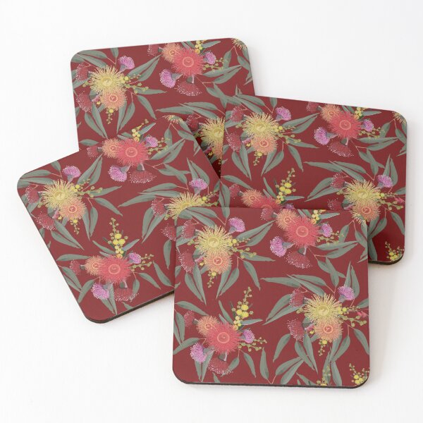 Item preview, Summer Australian Tropical Blooms -  Vintage Red Palette designed and sold by Sketchbook Designs.