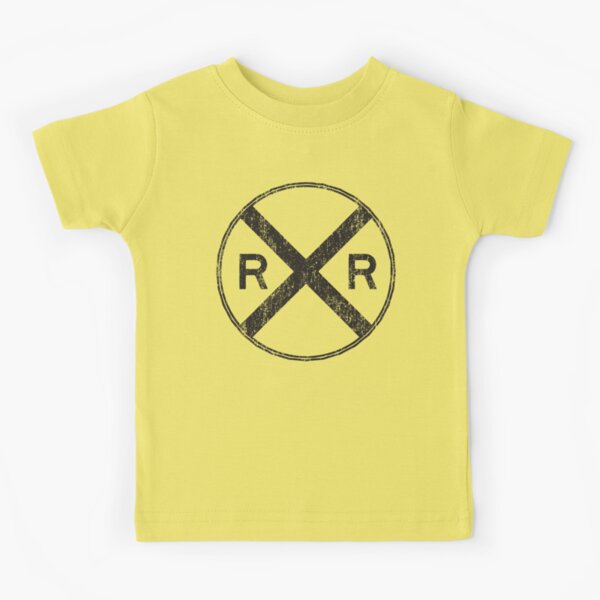 classic railroad crossing warning sign Kids T-Shirt