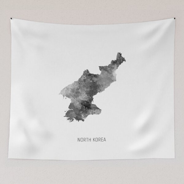 Aperçu de l'œuvre North Korea Watercolor Map créée et vendue par ArtPrints.