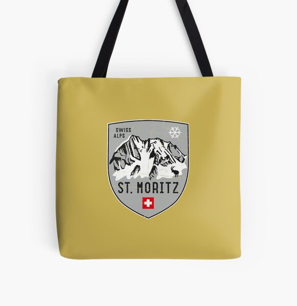 St. Moritz Schweiz Wappen Allover-Print Tote Bag