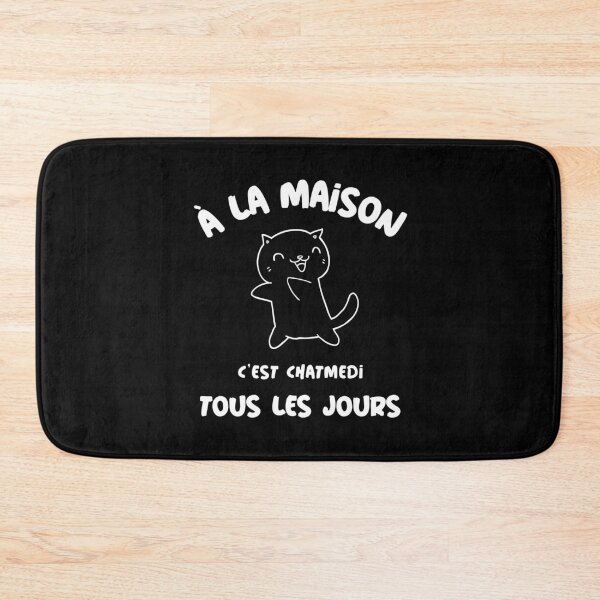 Aperçu de l'œuvre A la maison c'est chatmedi cadeau drôle chat créée et vendue par joozybart.