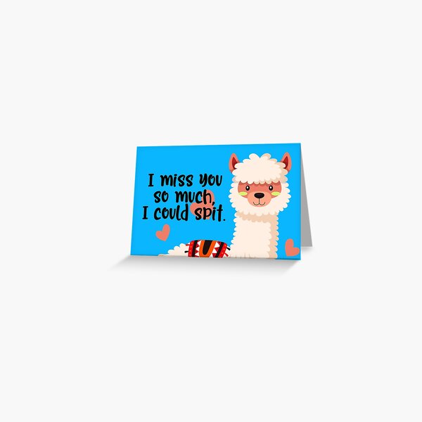 Llama Greeting Card I miss you Greeting Card