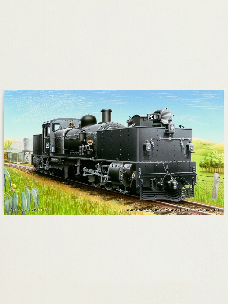 Alternate view of VicRail 2-6-0 + 0-6-2 G-Class Garratt (G41) Photographic Print