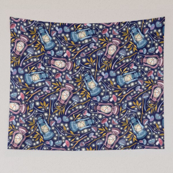 Item preview, Mysterious Mushrooms in Midnight Starlight  designed and sold by Perrin Le Feuvre.