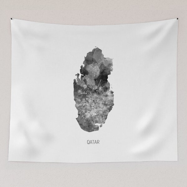 Item preview, Qatar Watercolor Map designed and sold by ArtPrints.