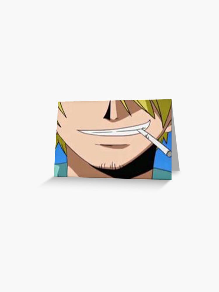 Sanji One Piece Smile Face Greeting Card By Lagger Redbubble