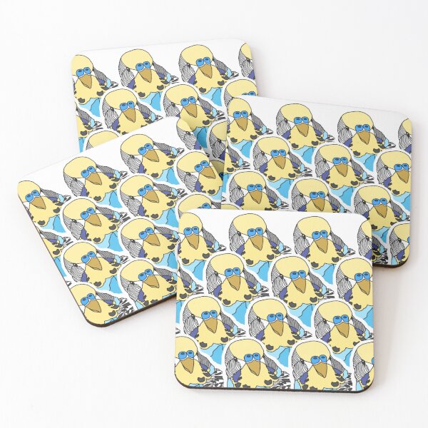 Item preview, Blue and Yellow Budgie Pattern designed and sold by AdoraBirdArt.