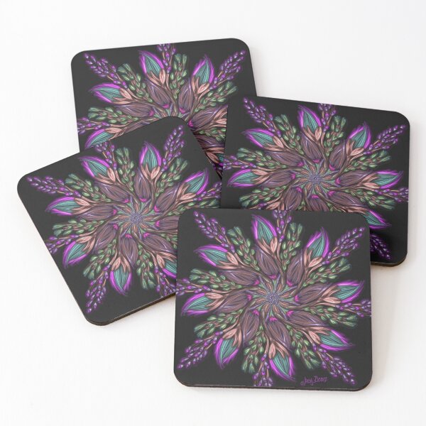 Item preview, Intricate purple flowers in the round at nightfall designed and sold by busyBeanz.