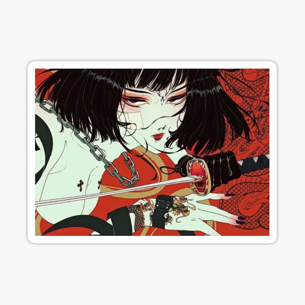 Cyberpunk girl Sticker