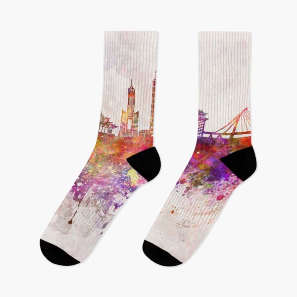 Item preview, Taipei  skyline in watercolor background designed and sold by paulrommer.