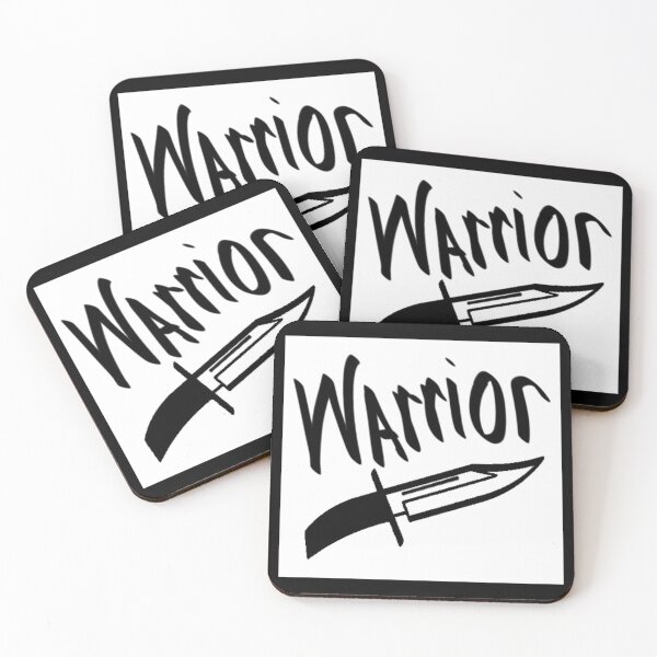 Item preview, Knife and inscription warrior in a black frame designed and sold by VADIMproducts.
