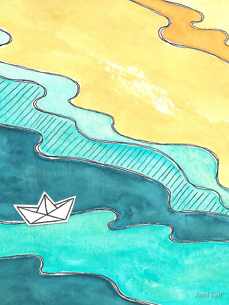 "Paper Boat" watercolor by AnniTait