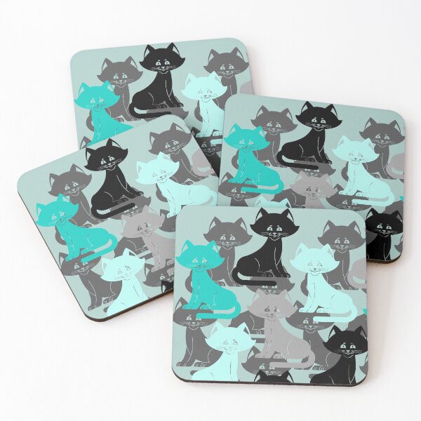Item preview, Teal and Grey Cat Camo Design  designed and sold by cgroenewald.