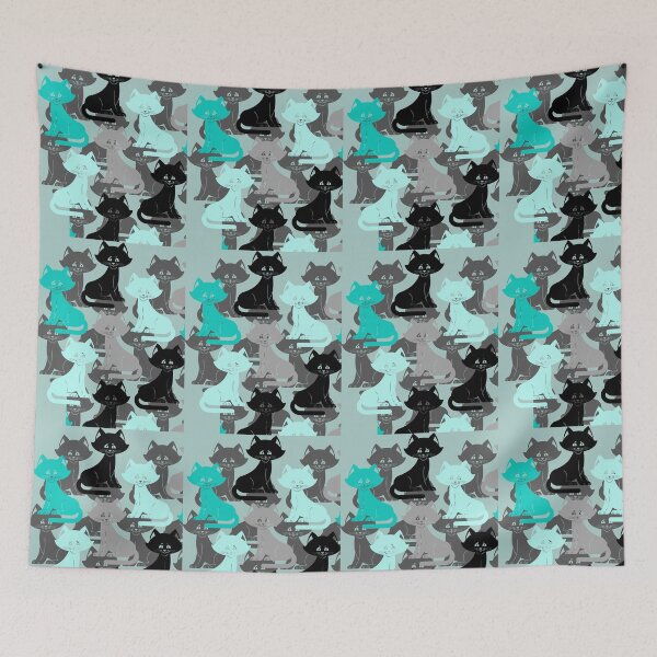Item preview, Teal and Grey Cat Camo Design  designed and sold by cgroenewald.