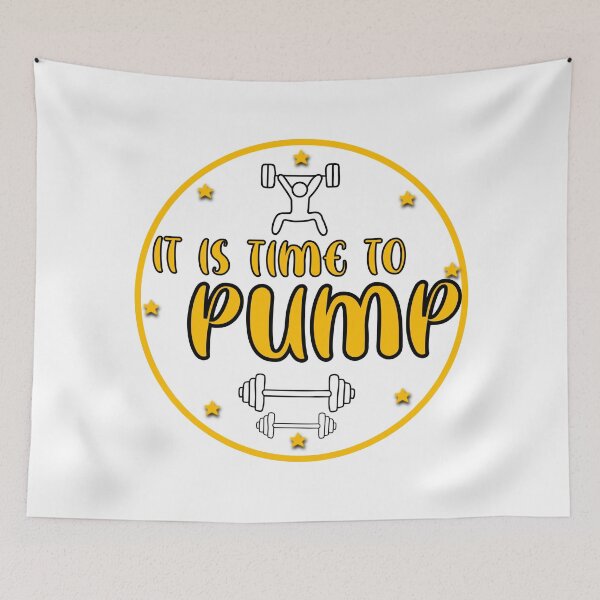 Item preview, it is time to pump! motivational workout bodypump logo - yellow  designed and sold by robinverheul.