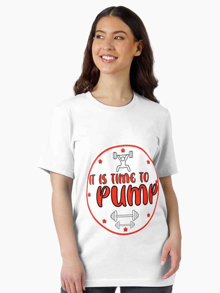 it is time to pump! motivational workout bodypump logo red