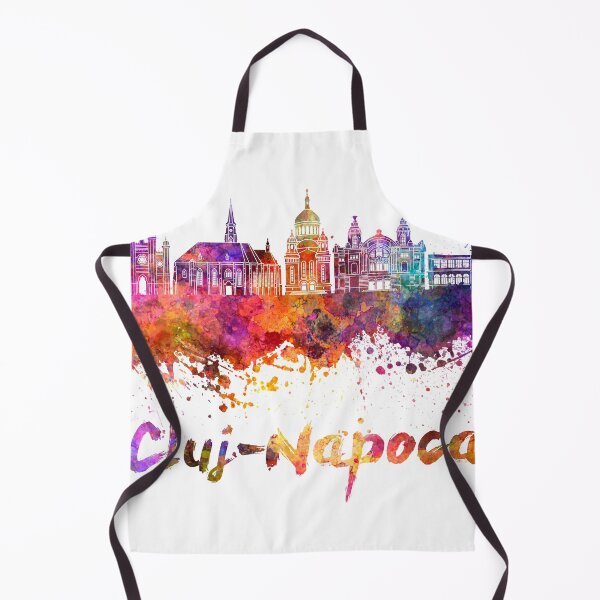Item preview, Cluj-Napoca skyline in watercolor splatter designed and sold by paulrommer.