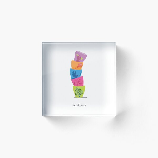 Phoenix Cups Stacked Acrylic Block