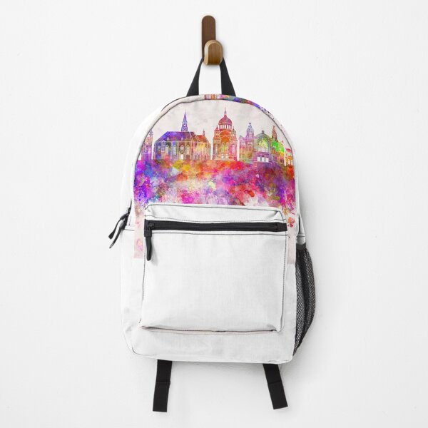 Item preview, Cluj-Napoca skyline in watercolor background designed and sold by paulrommer.