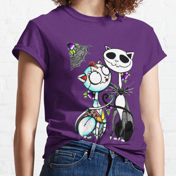 Cute Cat Jack Skellington and Sally  Classic T-Shirt