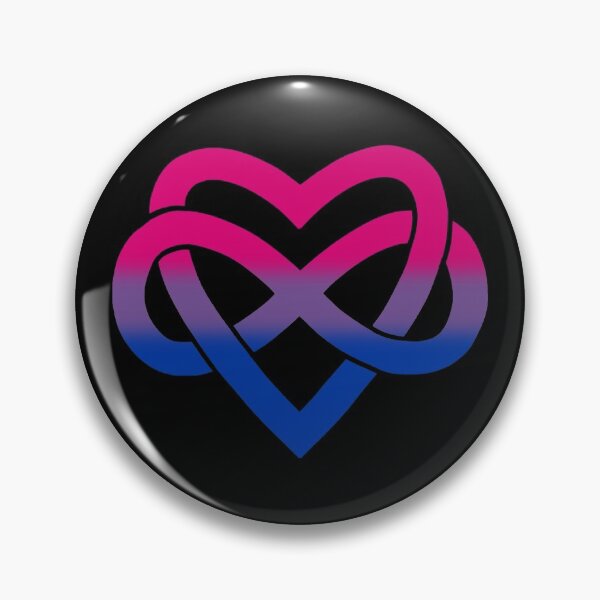 Bisexual Polyamory Inifinity Heart (black) Pin