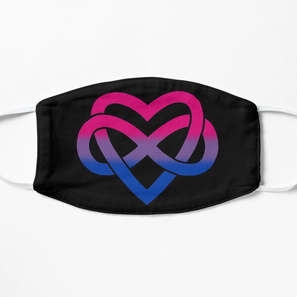 Bisexual Polyamory Inifinity Heart (black) Flat Mask