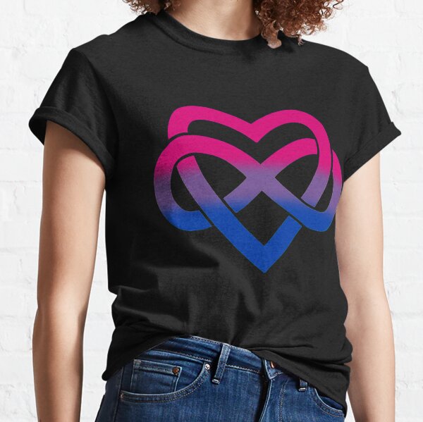 Bisexual Polyamory Inifinity Heart (black) Classic T-Shirt