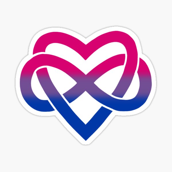 Bisexual Polyamory Inifinity Heart (black) Sticker