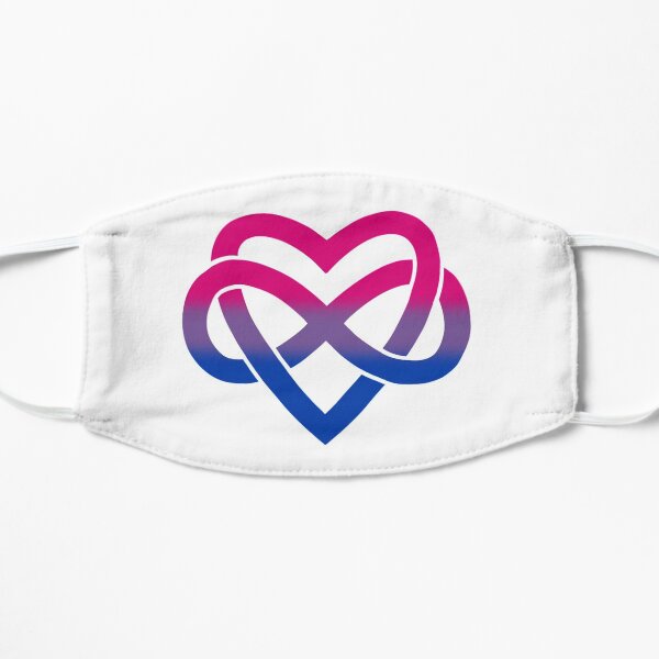 Bisexual Polyamory Inifinity Heart (white) Flat Mask
