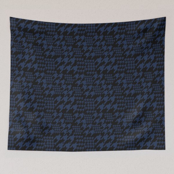 Item preview, Houndstooth Dark Navy Blue and Black Pattern designed and sold by mythandframe.