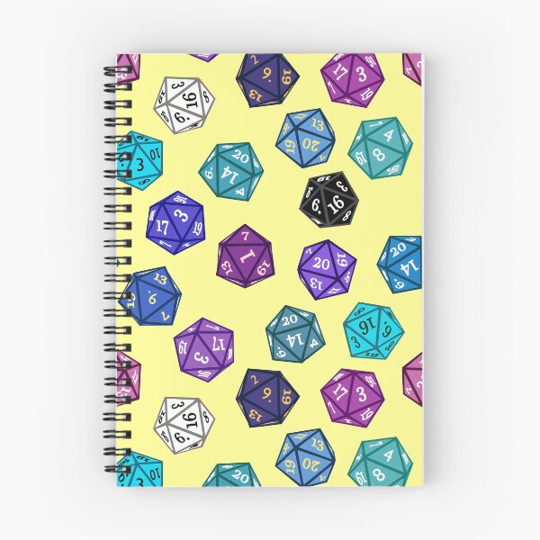 Item preview, Purple and Blue Roleplaying Game D20 dice pattern (yellow) designed and sold by Creacats.