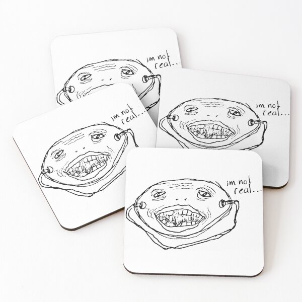 Item preview, Im Not Real Mask - Handdrawn Doodle designed and sold by elisabethkatee.