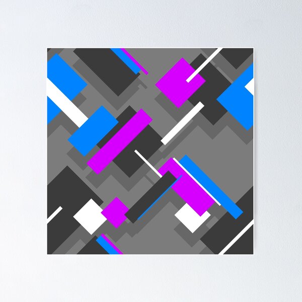Item preview, Abstract Rectangles Blue Purple Black designed and sold by eidrood.