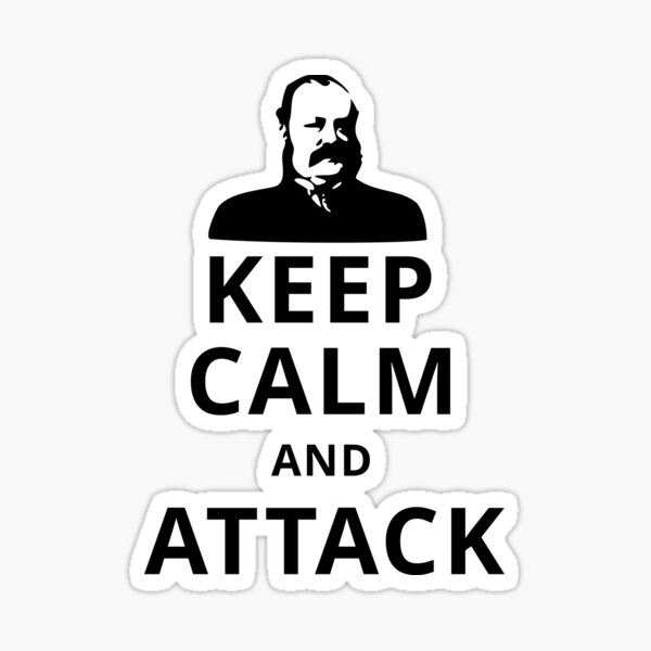 Chess Keep Calm and Attack (Thomas Wilson Barnes) Sticker