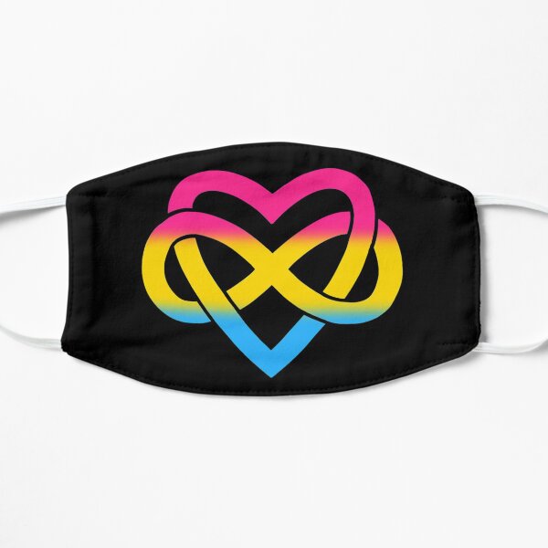Pansexual Polyamory Inifinity Heart (black) Flat Mask